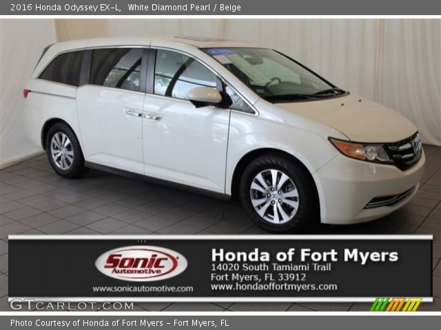 2016 Honda Odyssey EX-L in White Diamond Pearl