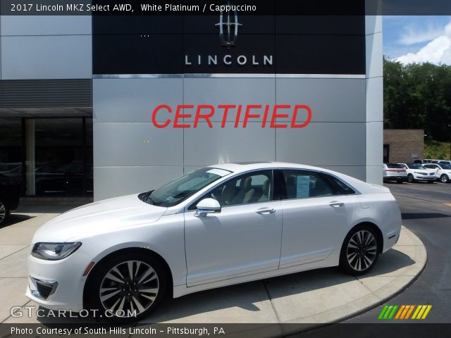 2017 Lincoln MKZ Select AWD in White Platinum