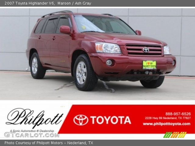 2007 Toyota Highlander V6 in Maroon
