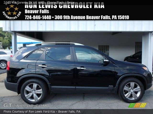 2012 Kia Sorento EX V6 AWD in Ebony Black