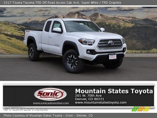 2017 Toyota Tacoma TRD Off Road Access Cab 4x4 in Super White