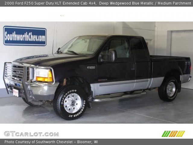 2000 Ford F250 Super Duty XLT Extended Cab 4x4 in Deep Wedgewood Blue Metallic
