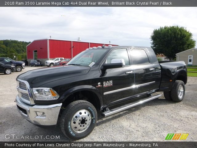 2018 Ram 3500 Laramie Mega Cab 4x4 Dual Rear Wheel in Brilliant Black Crystal Pearl