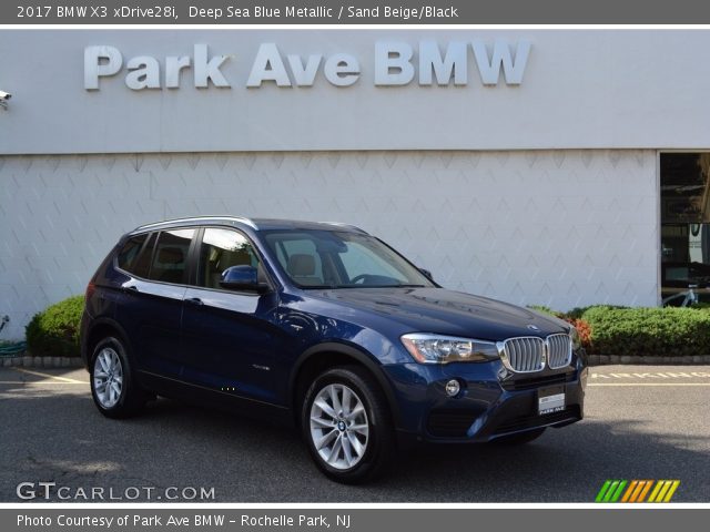 2017 BMW X3 xDrive28i in Deep Sea Blue Metallic