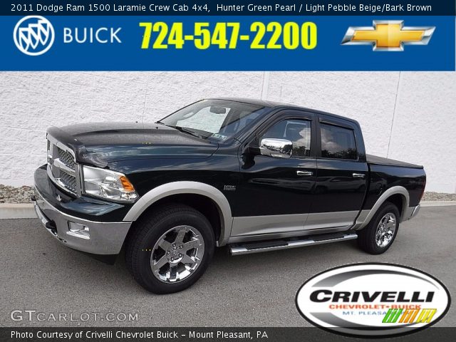 2011 Dodge Ram 1500 Laramie Crew Cab 4x4 in Hunter Green Pearl