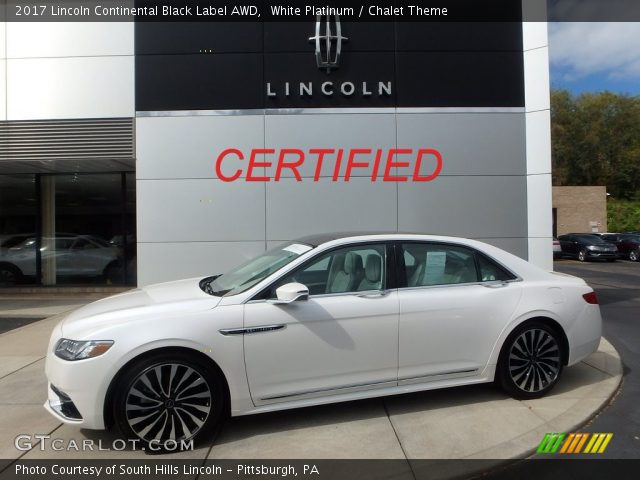 2017 Lincoln Continental Black Label AWD in White Platinum