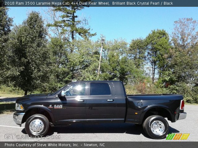 2018 Ram 3500 Laramie Mega Cab 4x4 Dual Rear Wheel in Brilliant Black Crystal Pearl