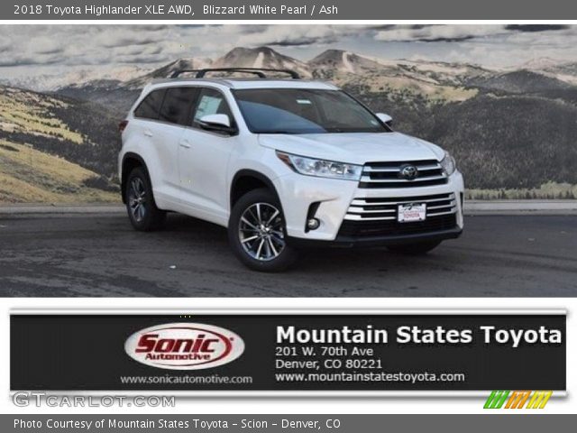 2018 Toyota Highlander XLE AWD in Blizzard White Pearl