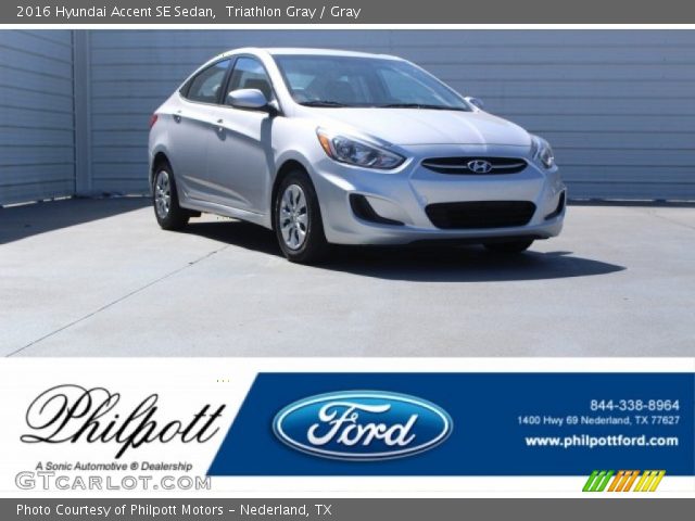 2016 Hyundai Accent SE Sedan in Triathlon Gray