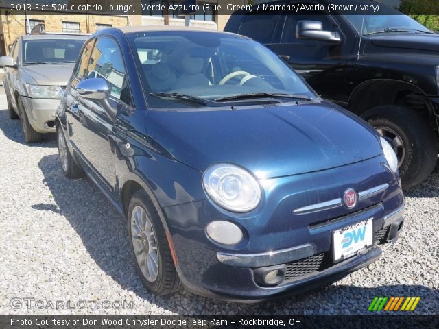 2013 Fiat 500 c cabrio Lounge in Verde Azzurro (Blue-Green)