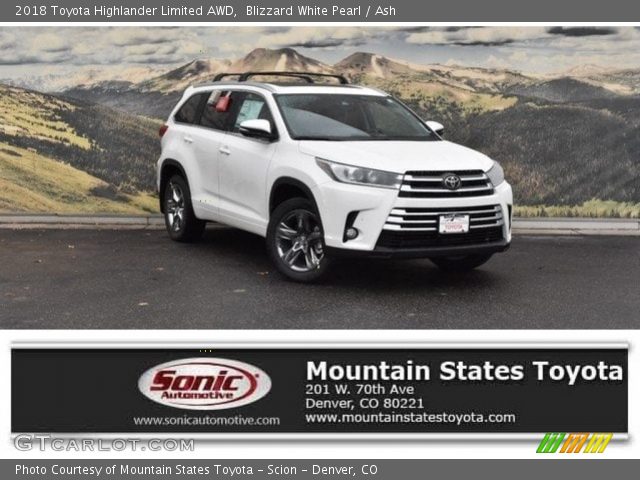 2018 Toyota Highlander Limited AWD in Blizzard White Pearl