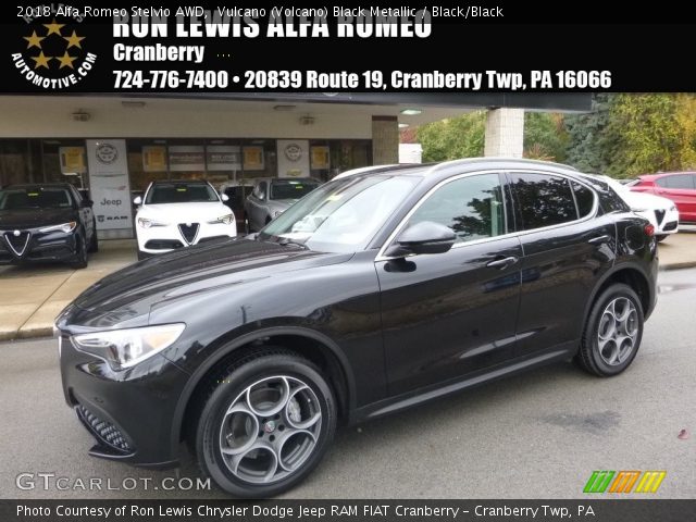 2018 Alfa Romeo Stelvio AWD in Vulcano (Volcano) Black Metallic