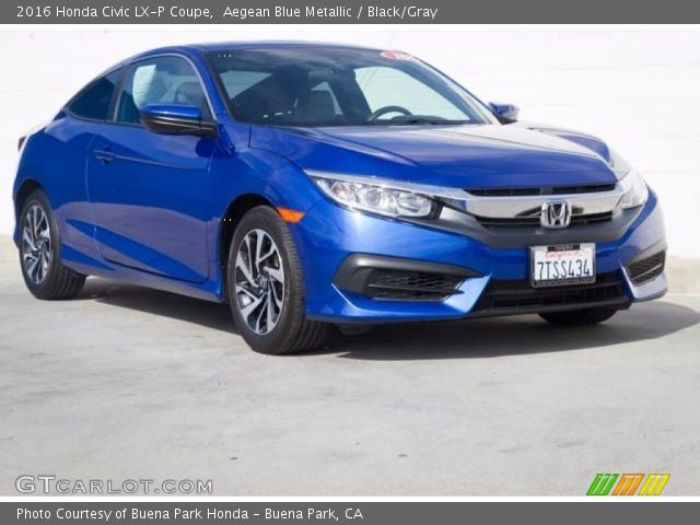 2016 Honda Civic LX-P Coupe in Aegean Blue Metallic