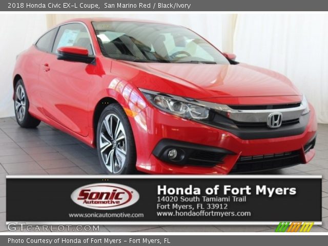 2018 Honda Civic EX-L Coupe in San Marino Red