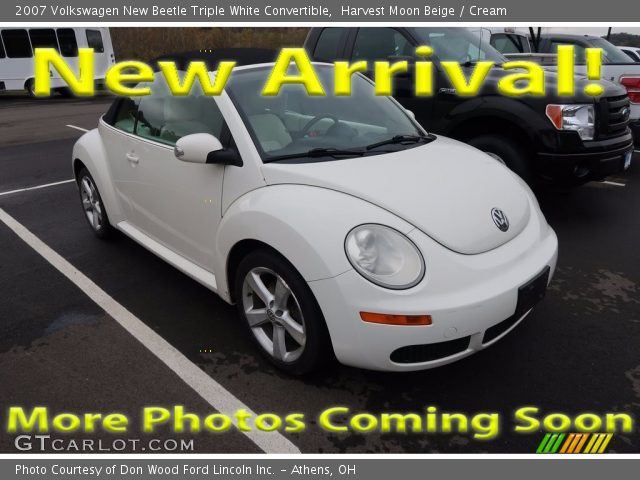 2007 Volkswagen New Beetle Triple White Convertible in Harvest Moon Beige