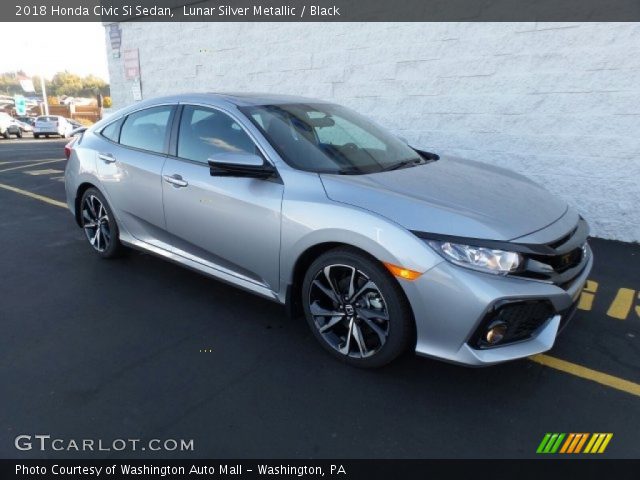 Lunar Silver Metallic 2018 Honda Civic Si Sedan Black