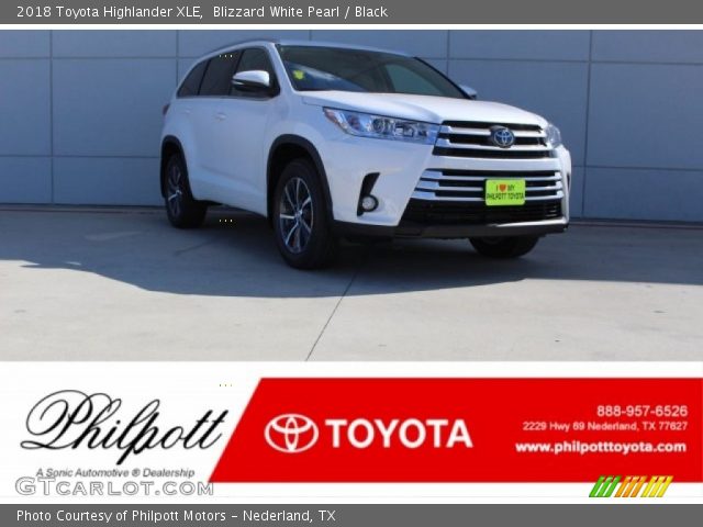 2018 Toyota Highlander XLE in Blizzard White Pearl