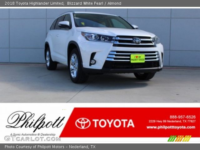 2018 Toyota Highlander Limited in Blizzard White Pearl