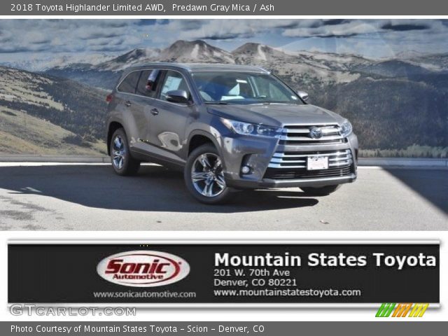 2018 Toyota Highlander Limited AWD in Predawn Gray Mica