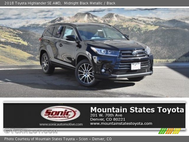 2018 Toyota Highlander SE AWD in Midnight Black Metallic