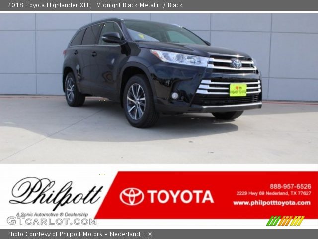 2018 Toyota Highlander XLE in Midnight Black Metallic