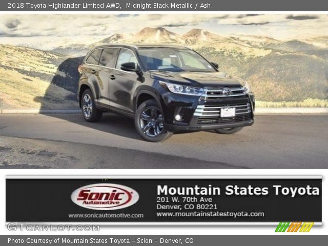 2018 Toyota Highlander Limited AWD in Midnight Black Metallic