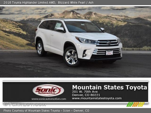 2018 Toyota Highlander Limited AWD in Blizzard White Pearl