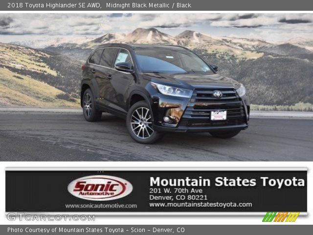 2018 Toyota Highlander SE AWD in Midnight Black Metallic