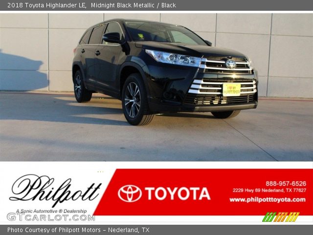 2018 Toyota Highlander LE in Midnight Black Metallic