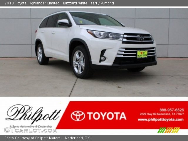 2018 Toyota Highlander Limited in Blizzard White Pearl