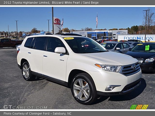 2012 Toyota Highlander Limited in Blizzard White Pearl