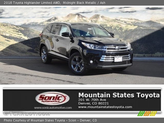 2018 Toyota Highlander Limited AWD in Midnight Black Metallic