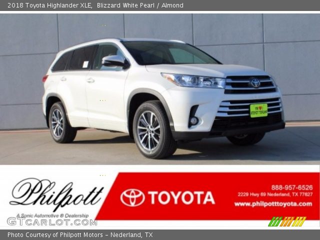 2018 Toyota Highlander XLE in Blizzard White Pearl