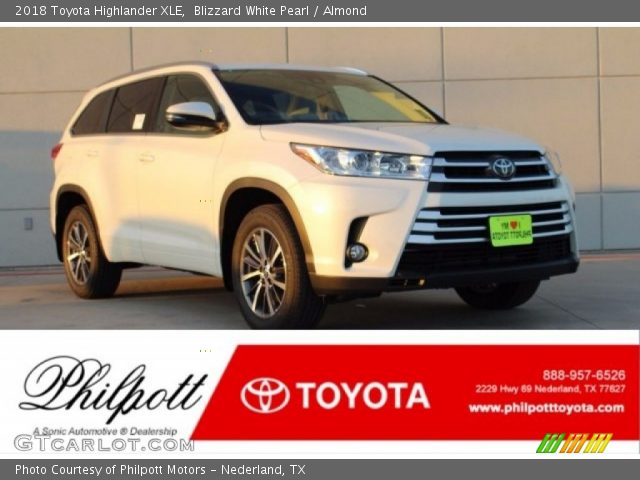 2018 Toyota Highlander XLE in Blizzard White Pearl