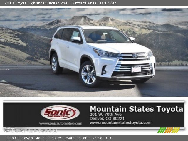 2018 Toyota Highlander Limited AWD in Blizzard White Pearl