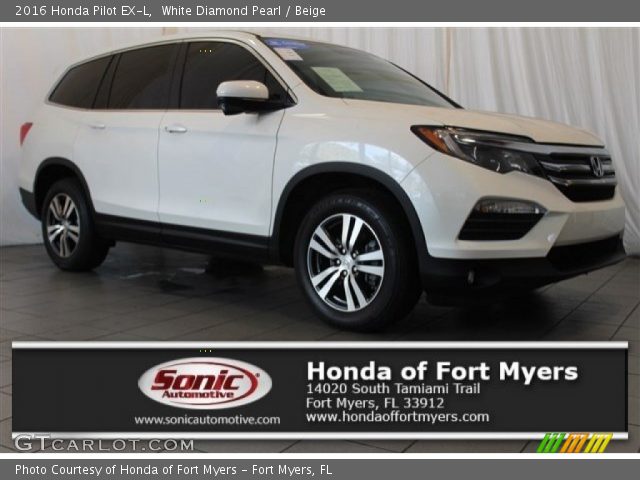 2016 Honda Pilot EX-L in White Diamond Pearl