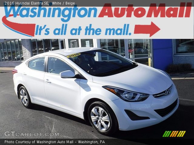 2016 Hyundai Elantra SE in White