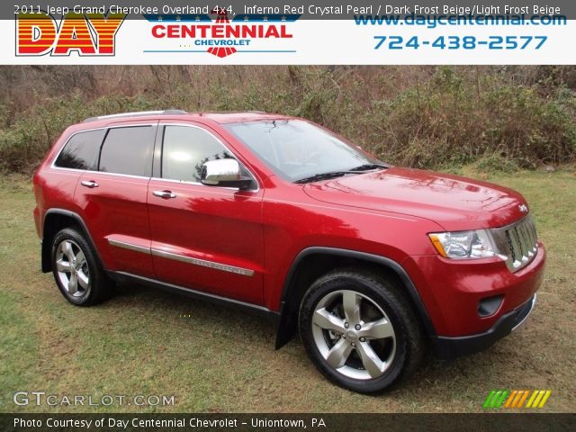 2011 Jeep Grand Cherokee Overland 4x4 in Inferno Red Crystal Pearl