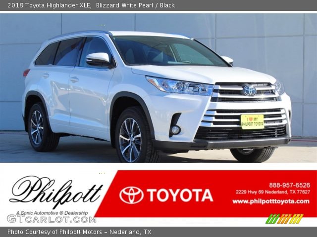 2018 Toyota Highlander XLE in Blizzard White Pearl