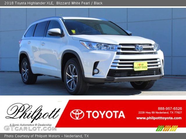 2018 Toyota Highlander XLE in Blizzard White Pearl
