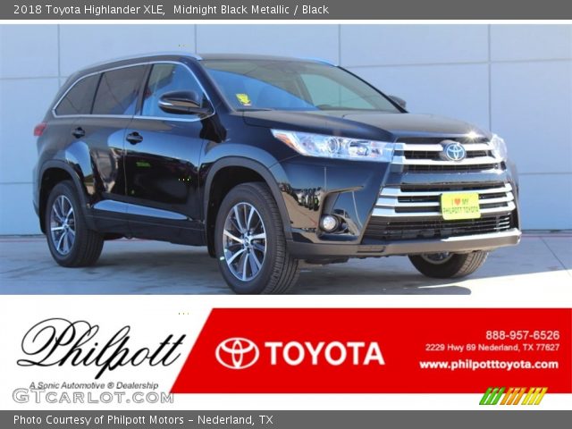 2018 Toyota Highlander XLE in Midnight Black Metallic