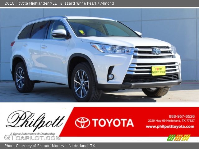 2018 Toyota Highlander XLE in Blizzard White Pearl
