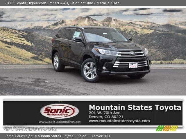 2018 Toyota Highlander Limited AWD in Midnight Black Metallic