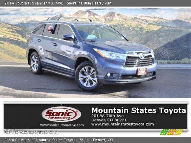 2014 Toyota Highlander XLE AWD in Shoreline Blue Pearl