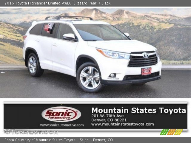 2016 Toyota Highlander Limited AWD in Blizzard Pearl