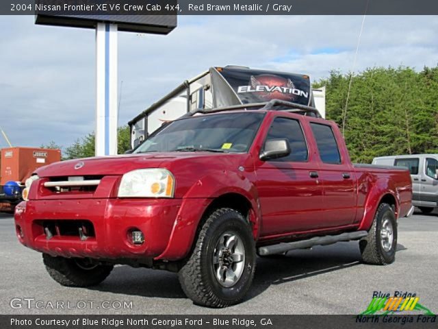 2004 Nissan Frontier XE V6 Crew Cab 4x4 in Red Brawn Metallic
