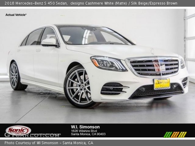 2018 Mercedes-Benz S 450 Sedan in designo Cashmere White (Matte)
