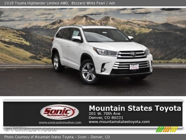 2018 Toyota Highlander Limited AWD in Blizzard White Pearl