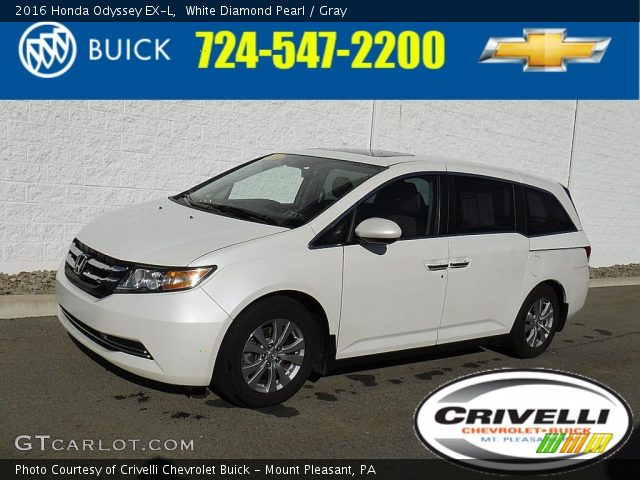 2016 Honda Odyssey EX-L in White Diamond Pearl