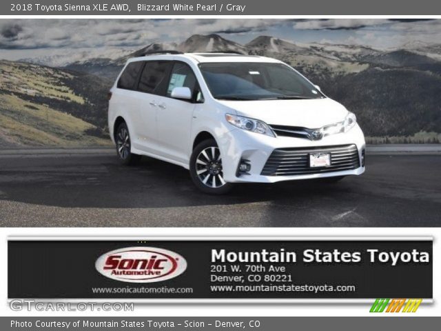 2018 Toyota Sienna XLE AWD in Blizzard White Pearl